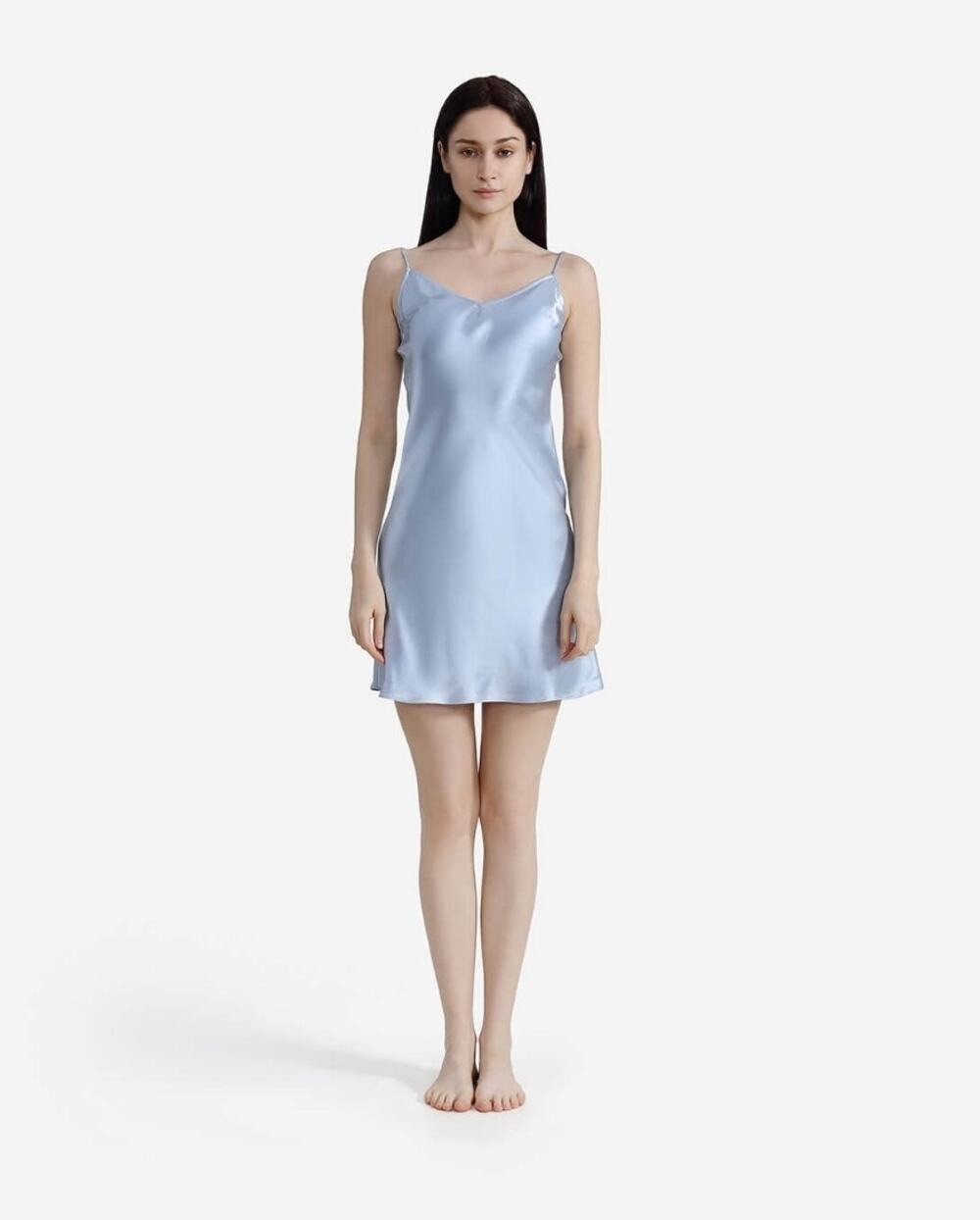 Sunday Citizen EcoSilk Silk Chemise Women's M Blue Lace Luxury Sleepwear
